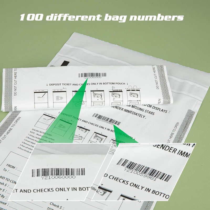 Isink Bank deposit bags plastic,Money bag for cash,Bank bag,Cash register bags 9 x 12 Inch (White, 100 Pack) - Image 4